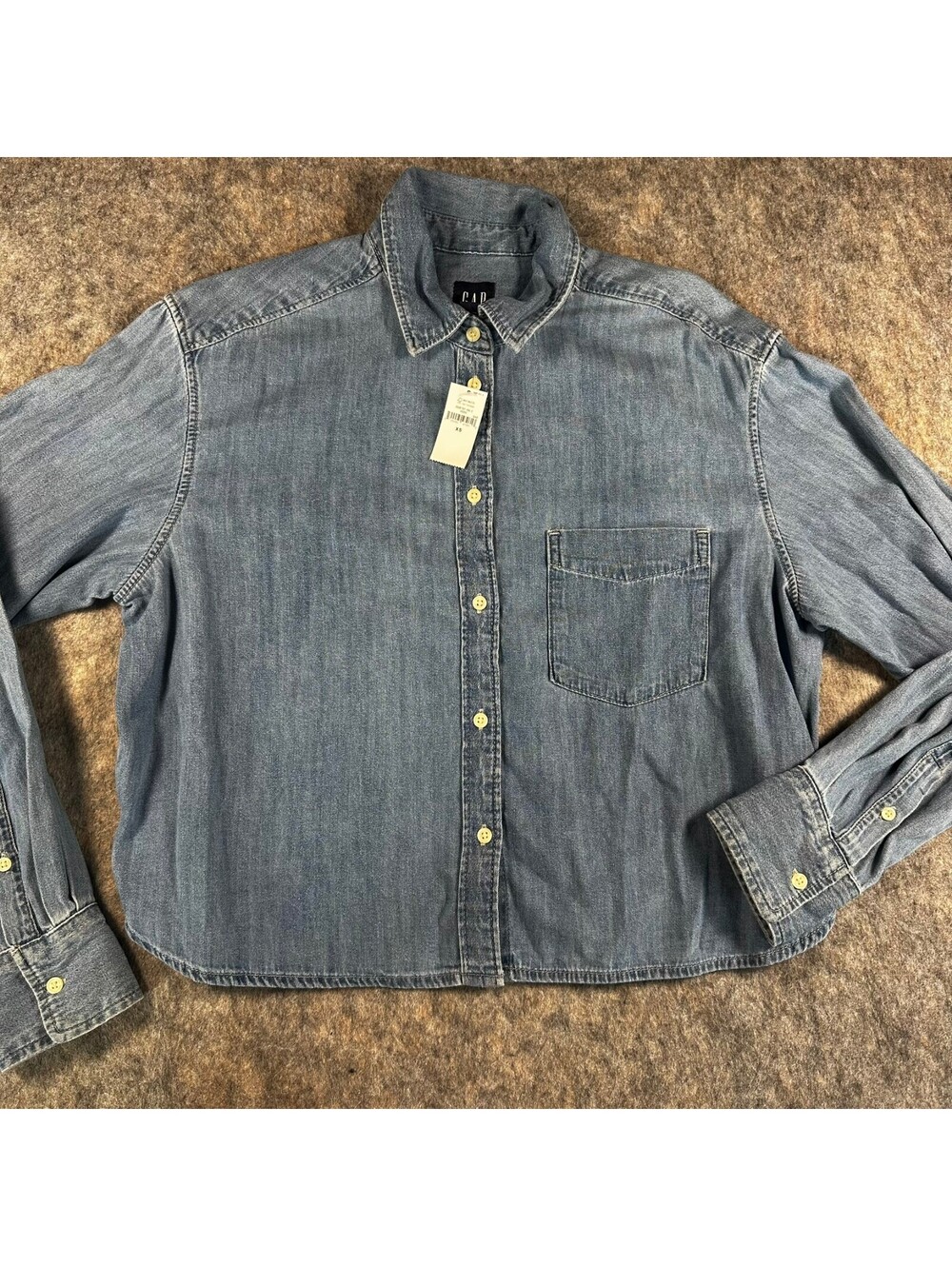 NWT Gap Chambray Denim Button Shirt Casual Minimal Top Sz XS